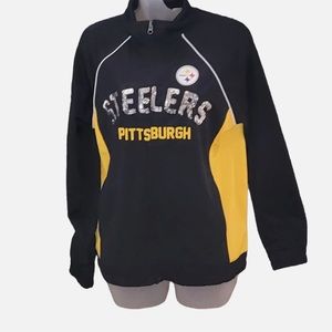 NFL Pittsburgh Steelers Women's  Full Zip Jacket Sequin Letters Size Medium